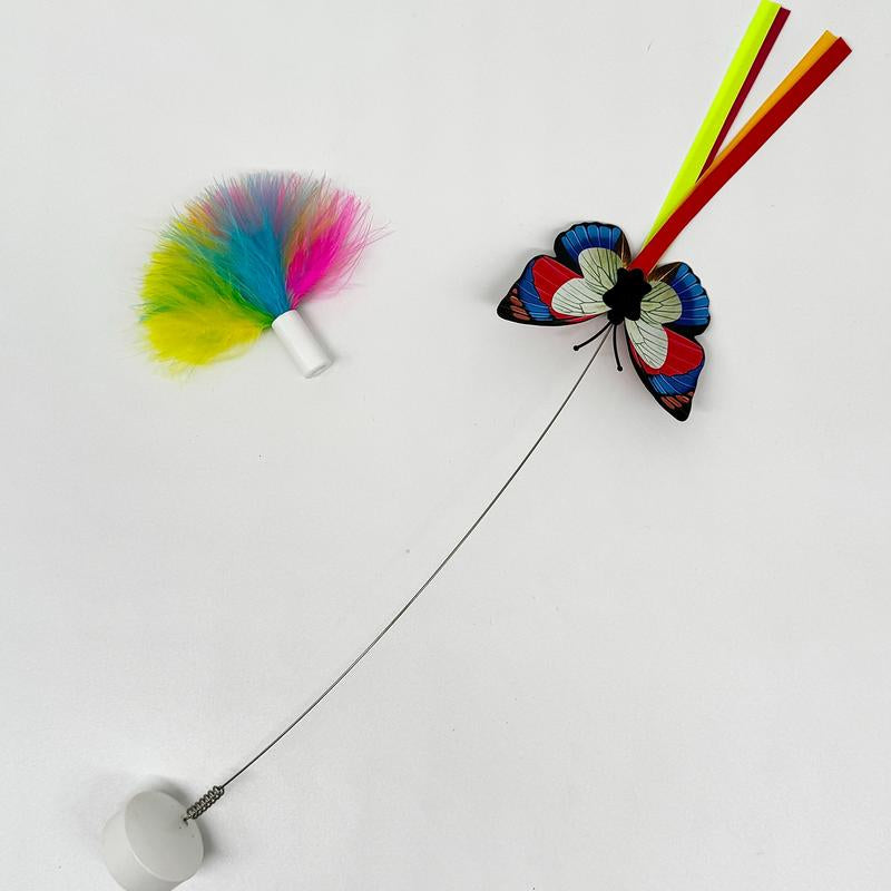 3-In-1 Toys with Catnip Balls, Feather, Butterfly, Auto Interactive Kitten Toy , Dual Power, Indoor Fun for All Breeds.