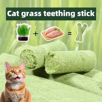 Cat Grass Stick 100G - High-Quality Cat Treats with Chicken & Egg Yolk for Gentle Hair Removal & Teeth Cleaning - Pet Food Supplies Remedy Chews
