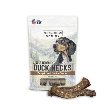 Natural Duck Neck Dog Treats – Single Ingredient, Dehydrated & Chewy – Low-Fat, High-Protein Training Reward – Made in USA