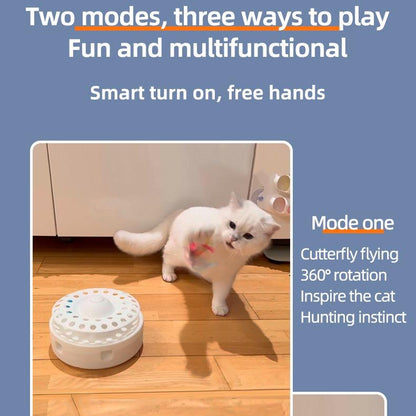 3-In-1 Toys with Catnip Balls, Feather, Butterfly, Auto Interactive Kitten Toy , Dual Power, Indoor Fun for All Breeds.