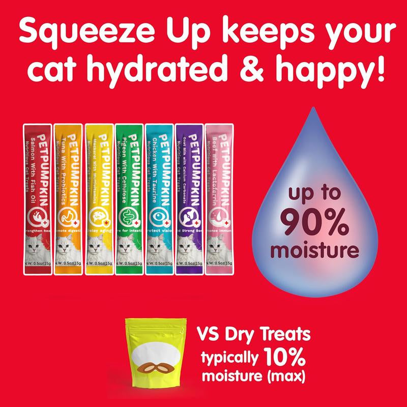 Nutritious Cat Treats, Grain-Free, Lickable, Squeezable Creamy Cat Treat/Topper, Variety Box