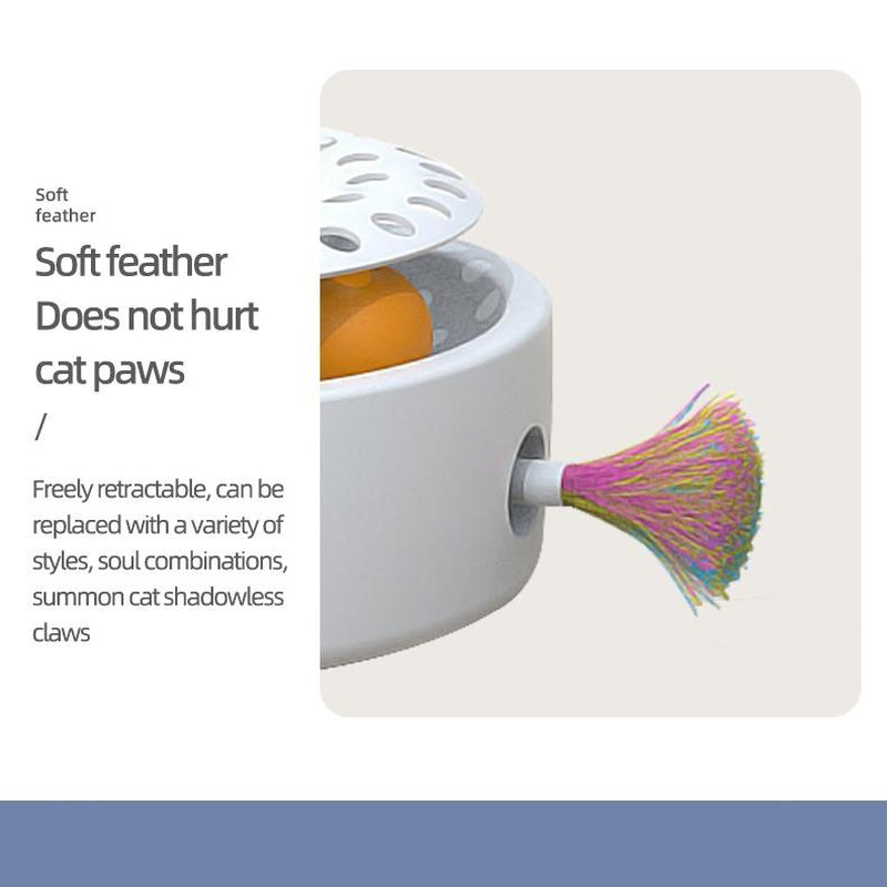 3-In-1 Toys with Catnip Balls, Feather, Butterfly, Auto Interactive Kitten Toy , Dual Power, Indoor Fun for All Breeds.