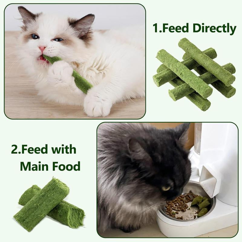 Cat Grass Stick 100G - High-Quality Cat Treats with Chicken & Egg Yolk for Gentle Hair Removal & Teeth Cleaning - Pet Food Supplies Remedy Chews