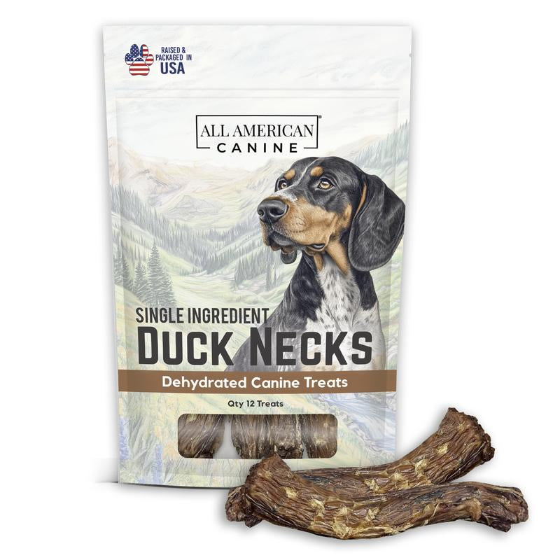 Natural Duck Neck Dog Treats – Single Ingredient, Dehydrated & Chewy – Low-Fat, High-Protein Training Reward – Made in USA