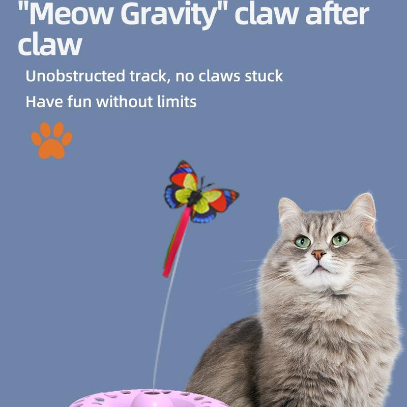 3-In-1 Toys with Catnip Balls, Feather, Butterfly, Auto Interactive Kitten Toy , Dual Power, Indoor Fun for All Breeds.